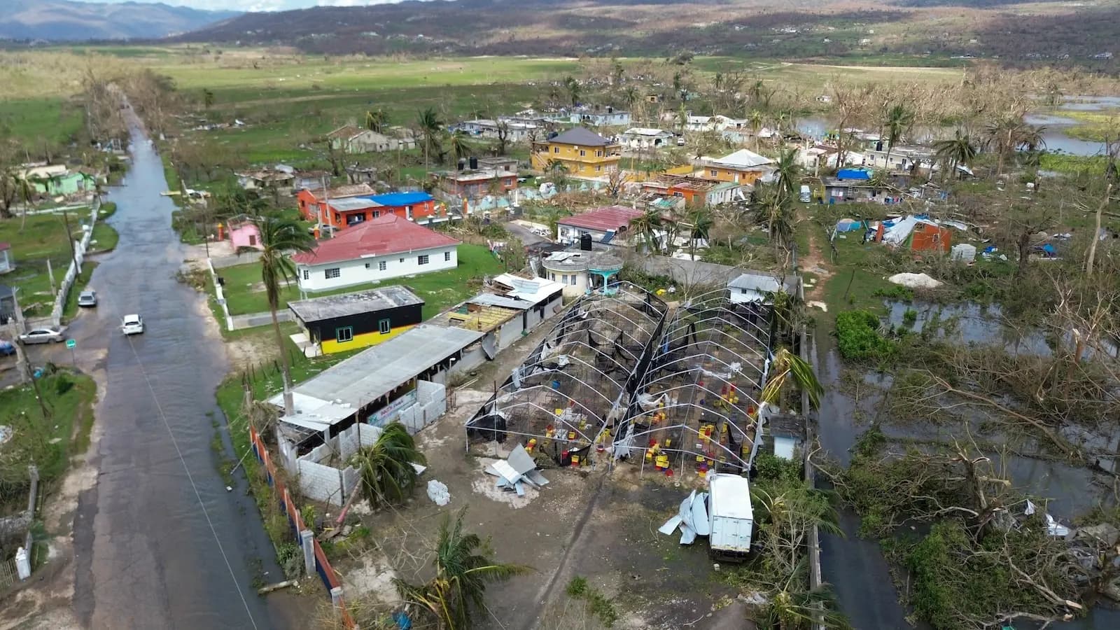Hurricane damage in Jamaica